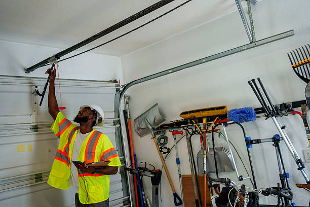 Professional Garage Door Panel Replacement technician working in Wading River, NY